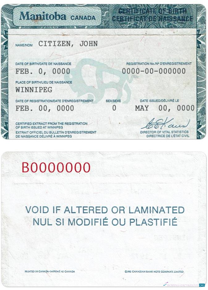 Download Canada Manitoba birth certificate PSD template SCREEN Photoshop template